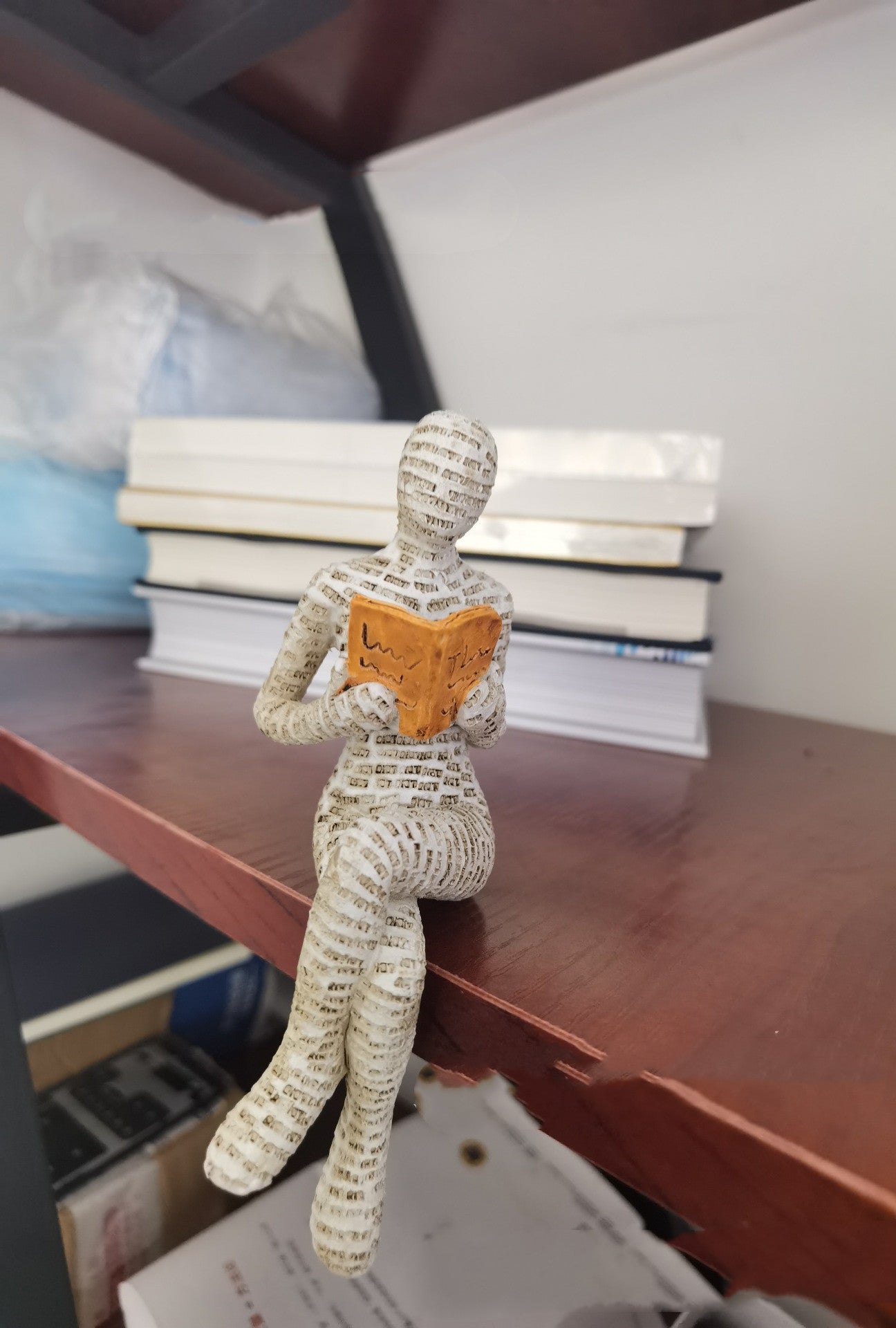 Contemplative Muse: Reading Woman Thinker Resin Statue