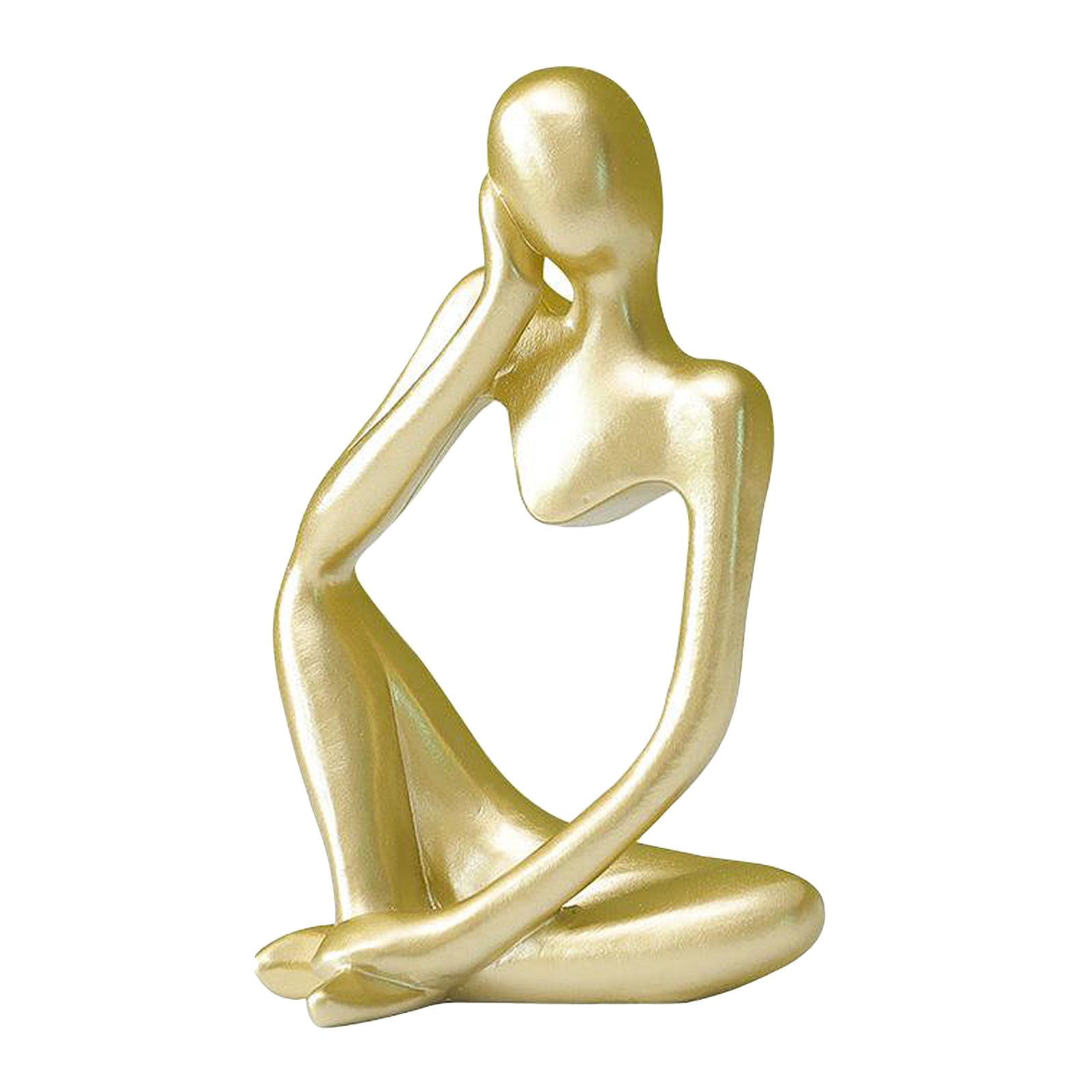 Contemplation in Stone: Abstract Thinker Resin Sculpture