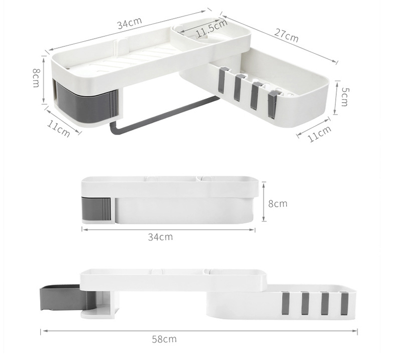 Multifunctional bathroom shelf