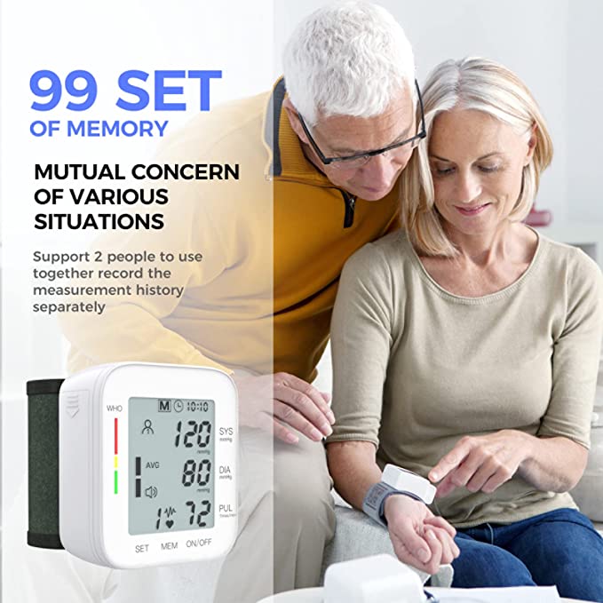 Wrist Blood Pressure Monitor with Memory Function