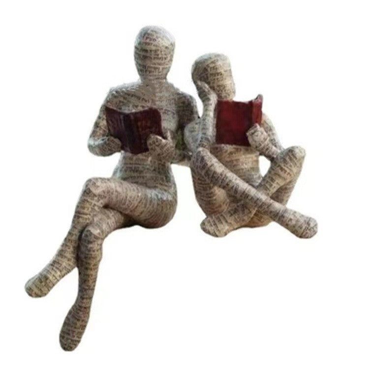 Contemplative Muse: Reading Woman Thinker Resin Statue