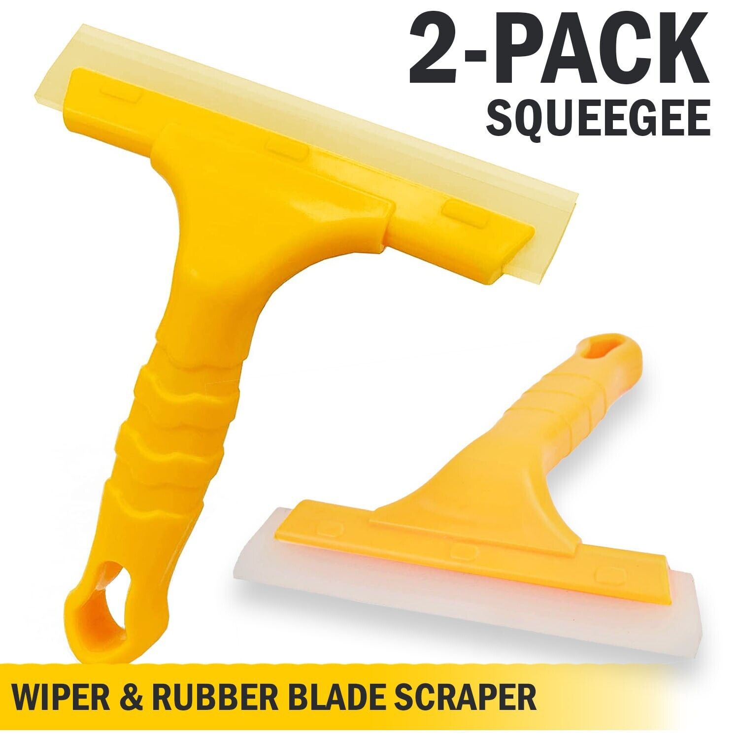 2-Pack Silicone Blade Squeegee for Windows, Showers, and Cars