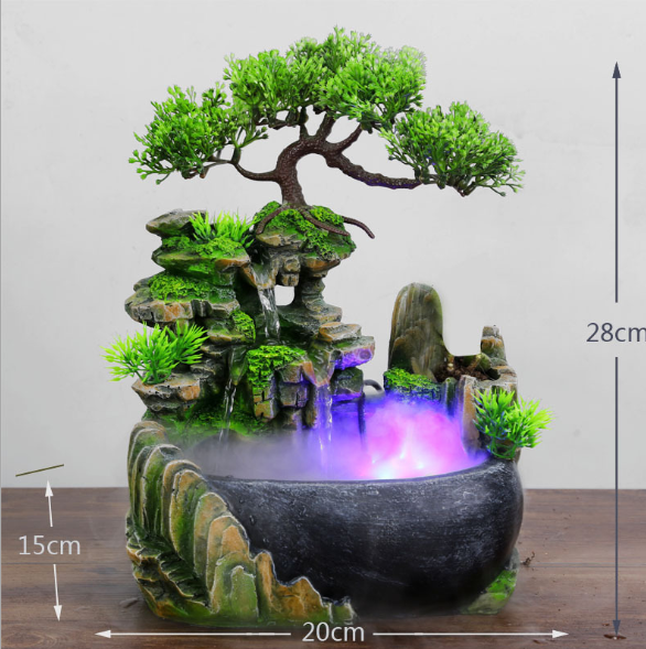 Tranquil Cascade: Modern Desktop Waterfall Fountain