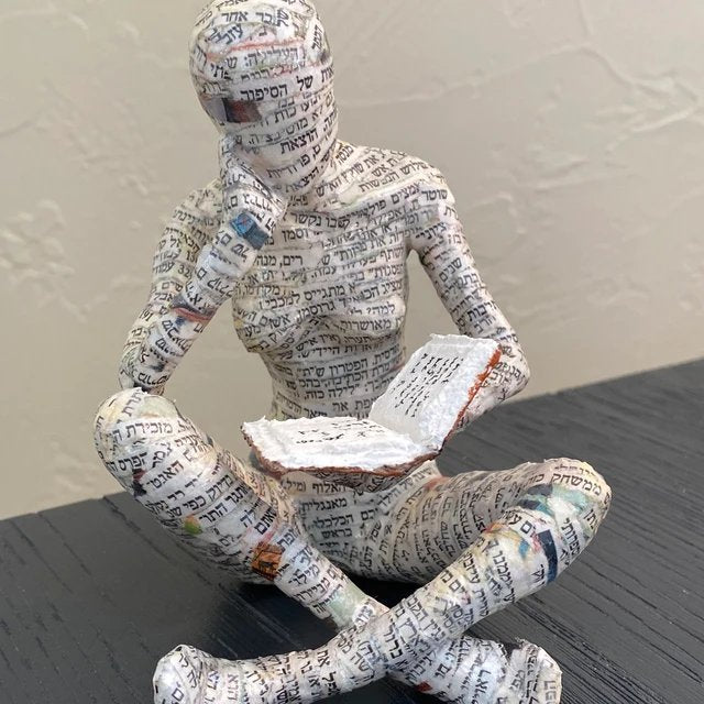 Contemplative Muse: Reading Woman Thinker Resin Statue