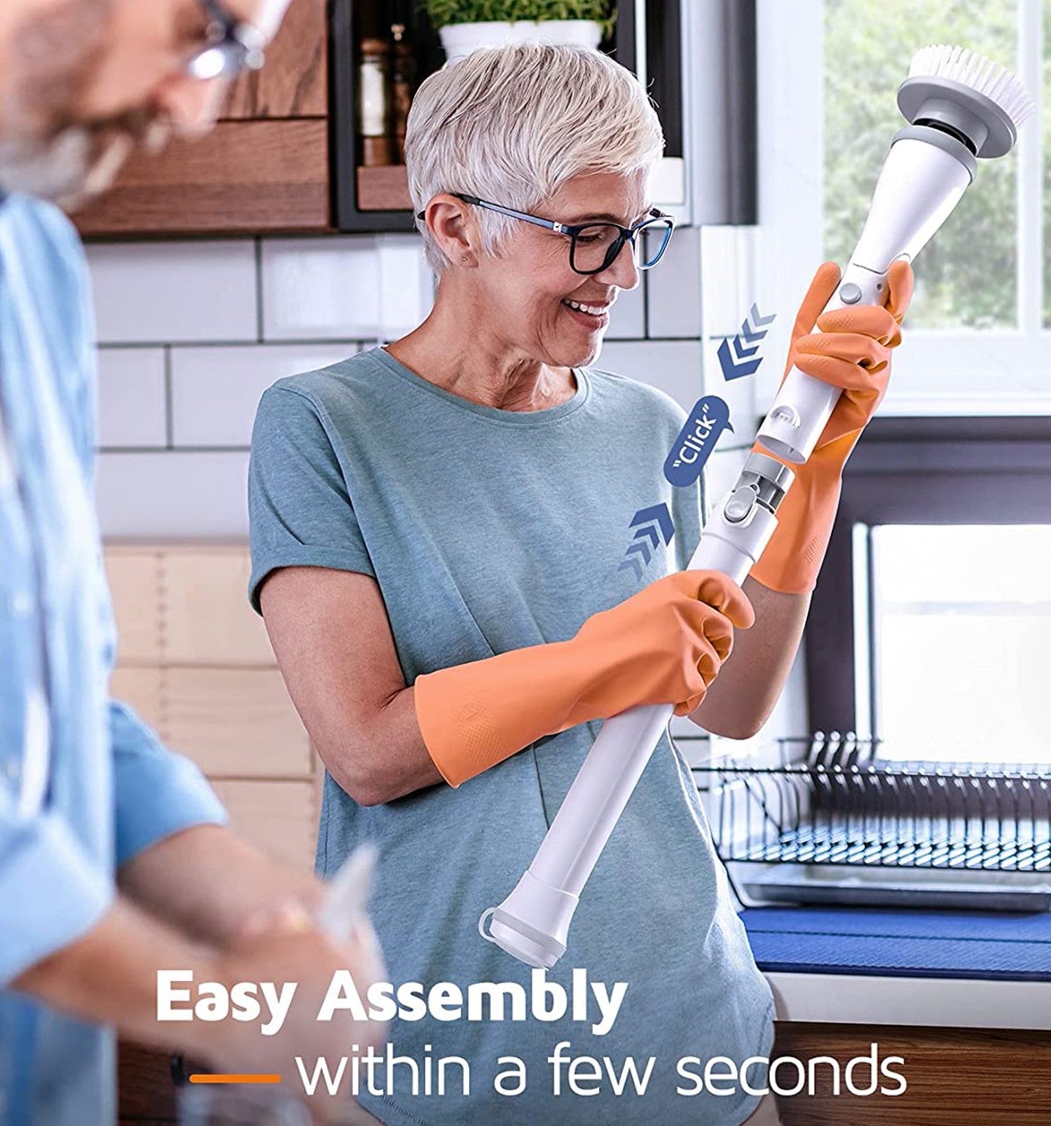 Effortless Cleaning with the Telescoping Electric Spin Scrubber