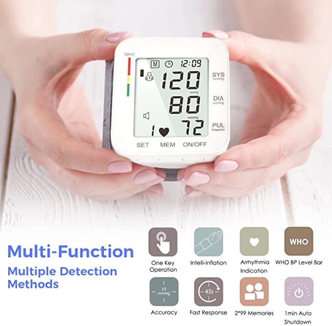 Wrist Blood Pressure Monitor with Memory Function